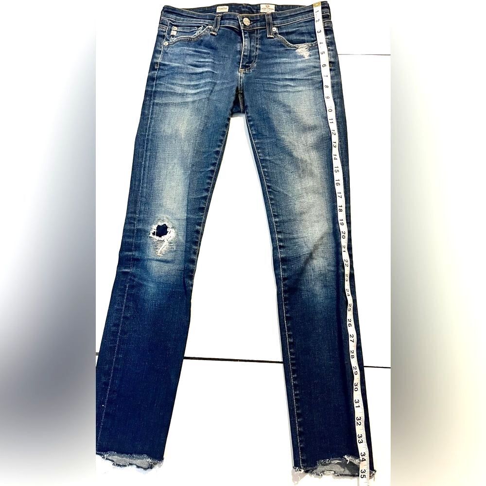 AG Adriano Goldschmied Women’s Distressed Blue Jeans Size 26R - Picture 12 of 16